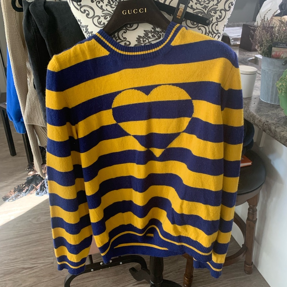 LOVE MOSCHINO - Striped Sweater in Blue and Yellow